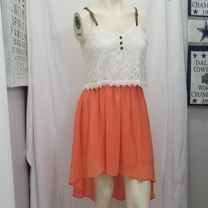 Lace & Chiffon Hi-Low Dress